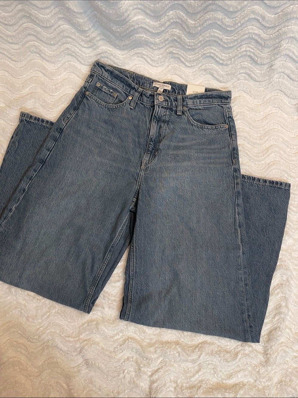 NWT Banana Republic High-Rise Wide-Leg Lightweight Palazzo Jeans - Picture 6 of 14